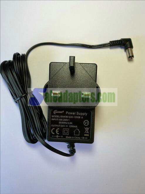 24V 1.2A 1200mA Power Supply SAW30-240-1200B A AC-DC Adaptor 5.5mm x 2.1mm 90D 24V 1.2A 1200mA Power Supply SAW30-240-1200B A AC-DC Adaptor 5.5mm x 2.1mm 90D