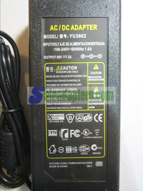 36V 2A 2000mA AC-DC Switching Adapter Desktop Power Supply with 4mm x 1.7mm Tip 36V 2A 2000mA AC-DC Switching Adapter Desktop Power Supply with 4mm x 1.7mm Tip