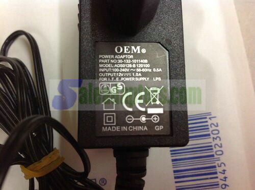 Genuine EU OEM 30-132-101140B ADS012B-B 120100 12V 1.0A I.T.E POWER SUPPLY Genuine EU OEM 30-132-101140B ADS012B-B 120100 12V 1.0A I.T.E POWER SUPPLY