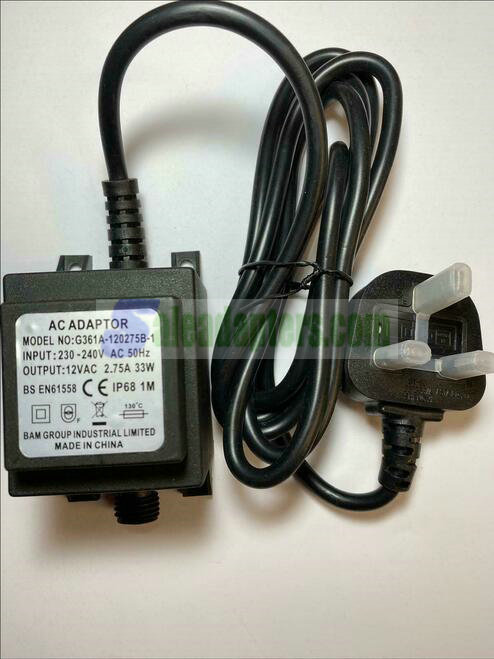 UK Plug Replacement for 12V AC 1250MA AC ADAPTOR POWER SUPPLY YMACIP44-1201250 UK Plug Replacement for 12V AC 1250MA AC ADAPTOR POWER SUPPLY YMACIP44-1201250