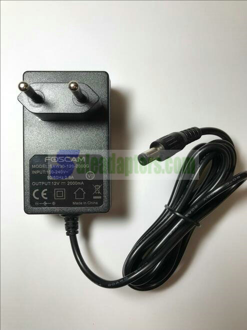 EU FOSCAM 12V 2000mA model SAW30-120-2000G AC-DC Adaptor Power Supply European EU FOSCAM 12V 2000mA model SAW30-120-2000G AC-DC Adaptor Power Supply European